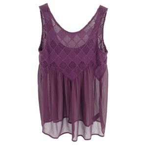 Ecoté Crochet Sheer Tank Top
